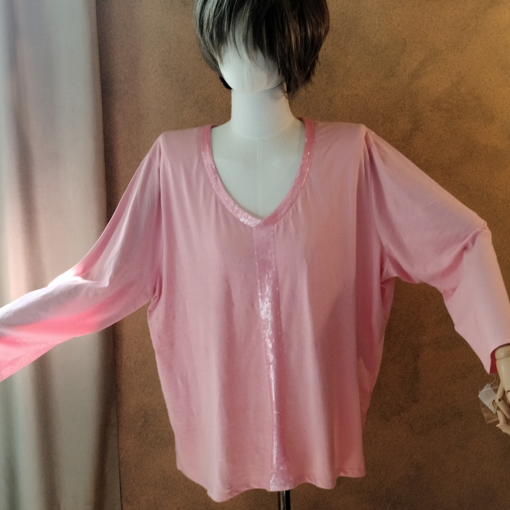 Top.Talbots Woman Pink Cotton Top – Size 2X